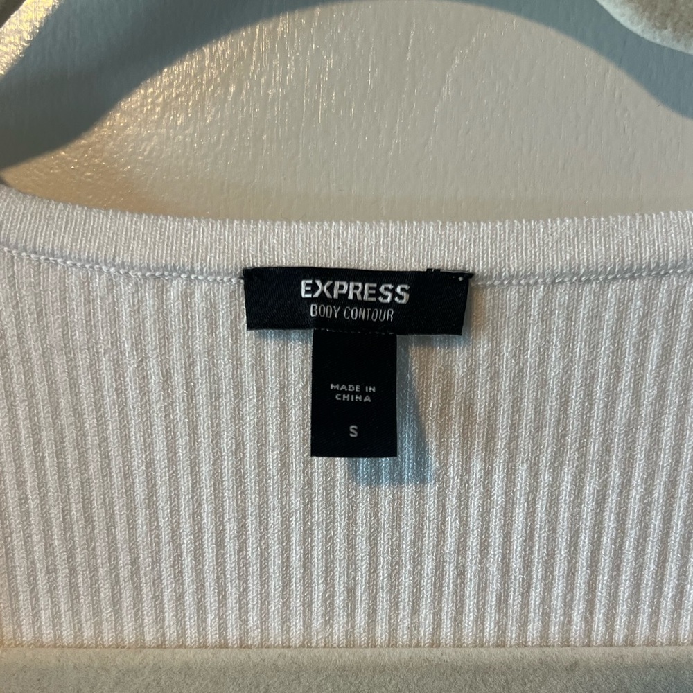 Express Body Contour White Midi Dress - Picture 2 of 4
